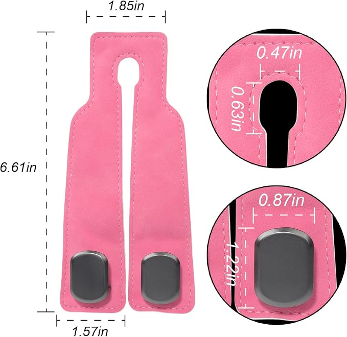 Car Seat Hooks for Headrest, Car Purse Hook & Back Storage Hook, Zinc Alloy & Suede Material Heavy Duty Car Hooks for Purses and Bags,Universal Fit for Most Vehicles (Pink-2 Pack)