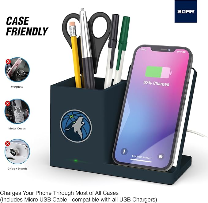 ?ŽSOAR Wireless Charger and Desktop Organizer