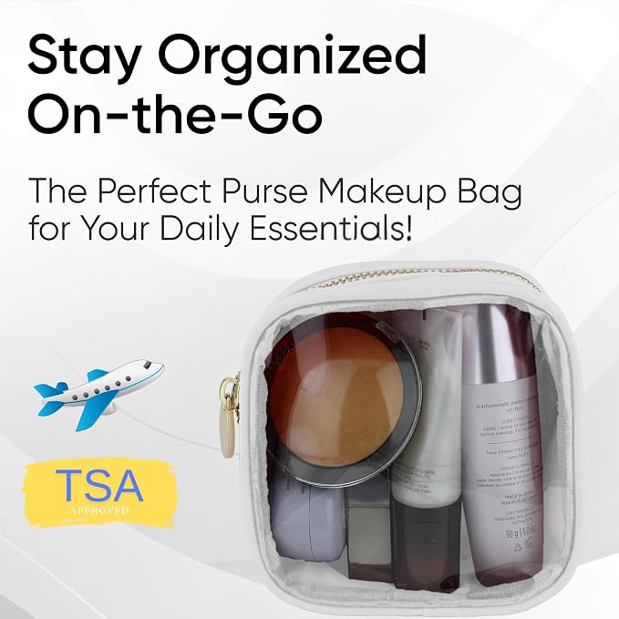 Mini Clear Cosmetic Pouch for Travel & Purse by DANCOUR