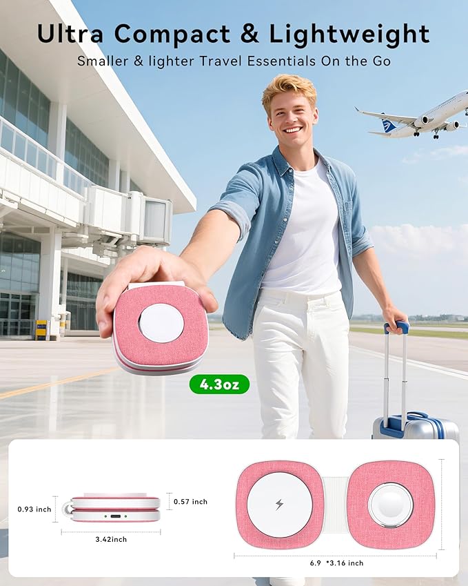 Charging Station for Apple Multiple Devicesï¼? in 1 Foldable Wireless Charger for Magnetic Wireless Charger Station Travel Charging Pad for Apple iPhone 17 16 15 14 13 12 Series& Apple Watch& Airpods