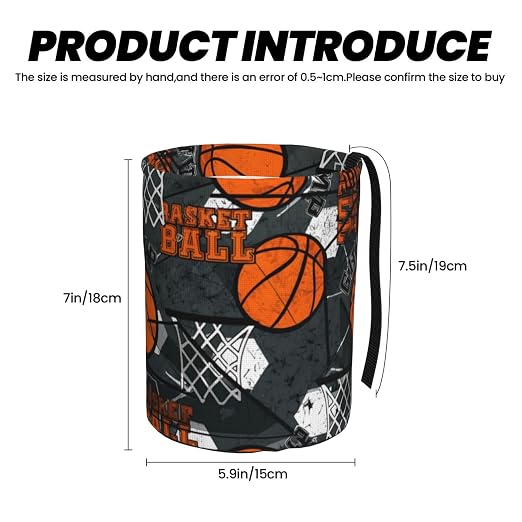 Small Car Trash Can, Cool Basketball Design Hanging Foldable Car Trash Bag, Waterproof Leakproof Garbage Bin, Car Interior Organizer Accessories