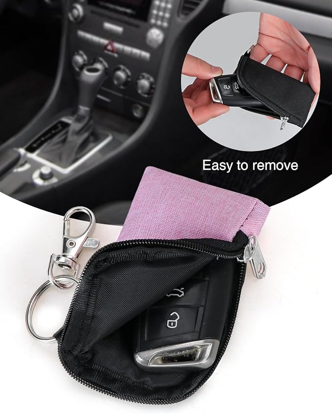 Meiiy Car Key Fob Cover,Car Key Holder Keychain Car Key Case Car Key Sleeve Pouch Small Zipper Bag With Keychain