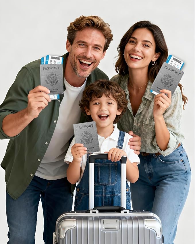 Passport Holder for Travel Men, RFID Blocking Passport Covers Case Wallet Card Slot, International Travel Must Haves Travel Accessories for Women, Cruise Ship Essentials Travel Gifts