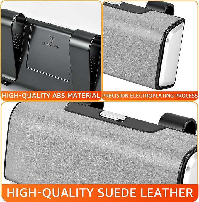 Car Sunglasses Holder for Sun Visor, Button Leather Eyeglass Hanger and Interior Storage Box