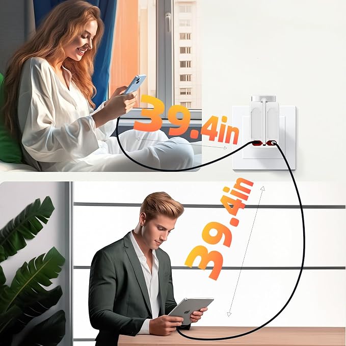 Retractable Apple Watch Charger, 5 in 1 Wall Charger with 3 Retractable Cables for Older iPhones & USB-C Devices, 35W Foldable Charger Block for iPhone 17/16/15/14, iPad, AirPods