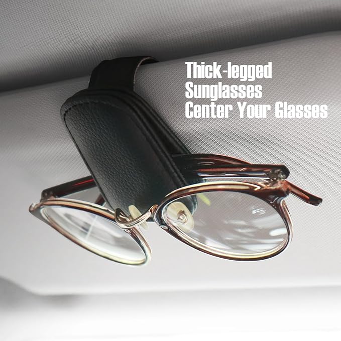 Car Visor Sunglasses Holders,2 Pcs (Black)