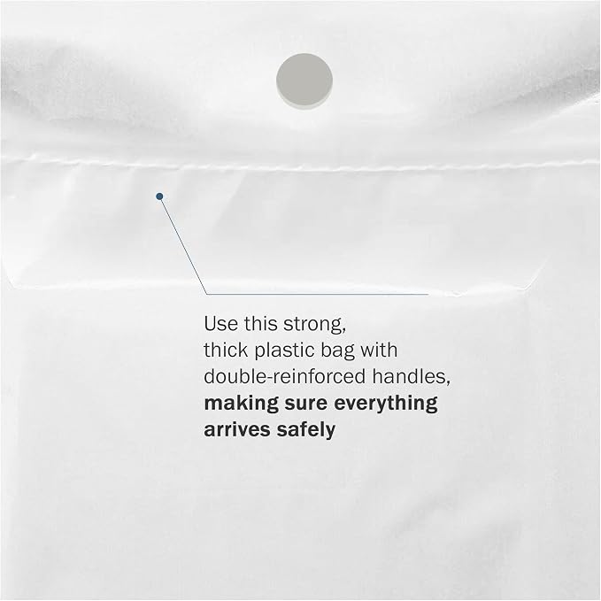 9x12 White Disposable Car Trash Bags, Leak-proof, Small Size, 50 Pack, 2 Mil Thick, with Die-Cut Handles by PPB