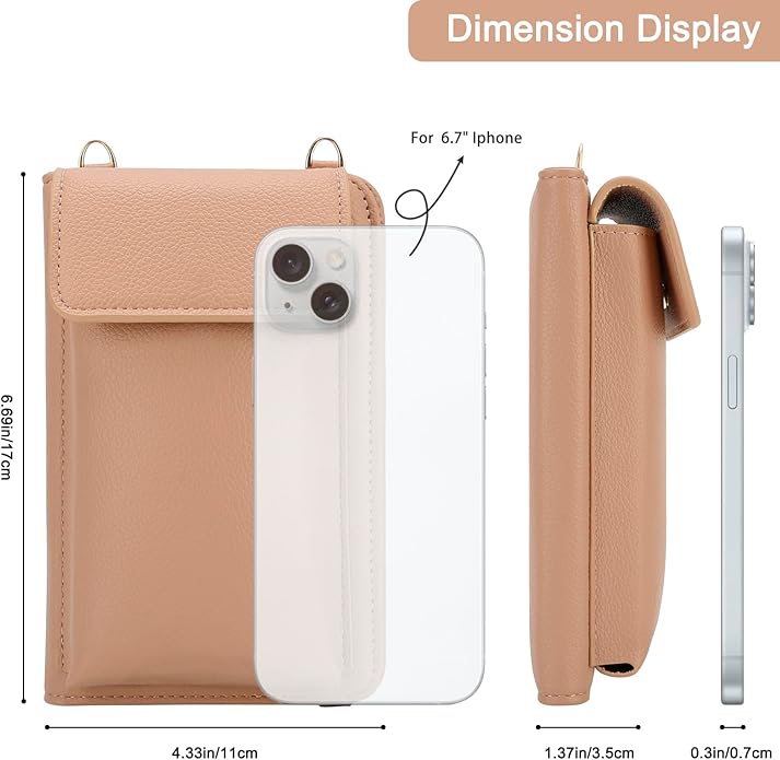 DOB SECHS Leather Passport Wallet Crossbody Phone Bag, RFID Blocking Passport Holder Credit Cards Case for Women