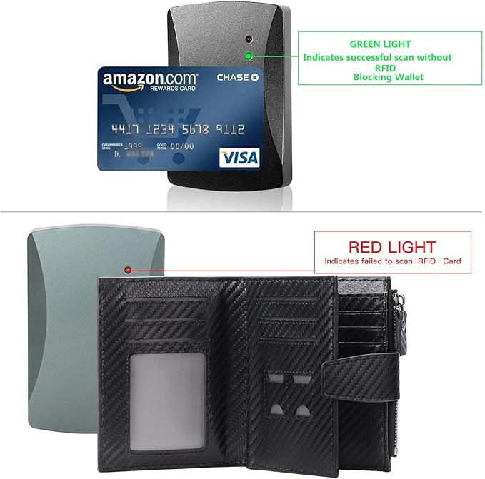 FALAN MULE Wallet for Men Genuine Leather RFID Blocking Mens Wallet with Zipper Coin Pocket ID Window