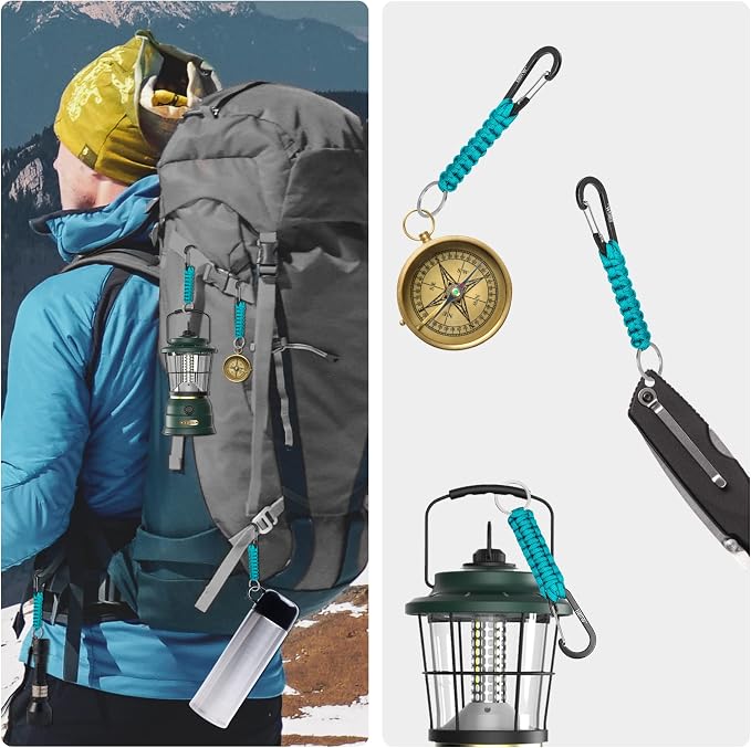 EOTW Carabiner Keychain,Paracord Keychain Small Aluminum Clip D Ring for Camping, Hiking, Fishing, Or As A Key Organizer