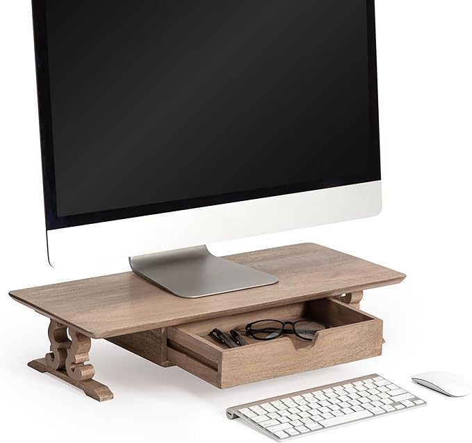 Anji Mountain Monitor Stand - Desktop Organizer & Laptop Riser, Ergonomic Monitor Riser, Space-Saving Monitor Stand for Desk, Durable Construction, Easy Assembly, Ideal for Home & Office