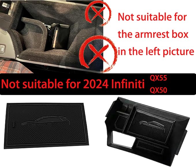 Gah for 2024 Infiniti QX55 QX50 Center Console Armrest Storage Box 2018-2024 QX50 compatible with Infiniti 2022-2024 QX55 Tray Insert Organizer Glove Pallet Accessories (black)