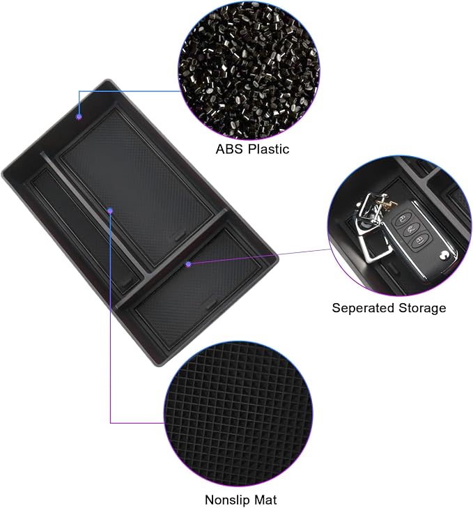 SXCY for 2022 2023 2024 2025 2026 Lexus NX Center Console Organizer Tray for 2022 2023 2024 2025 2026 Lexus NX 350 Accessories Console Tray 2023 2024 2025 2026 NX Center Console Organizer (Black)