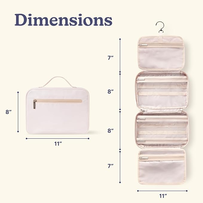 VANDEL Waterproof Hanging Toiletry Bag [TSA-Approved] Hanging Makeup Organizer Bag, Cosmetic Travel Bags for Women, Makeup Case Toiletries Organizer Hygiene Bathroom Shower Caddy - Black
