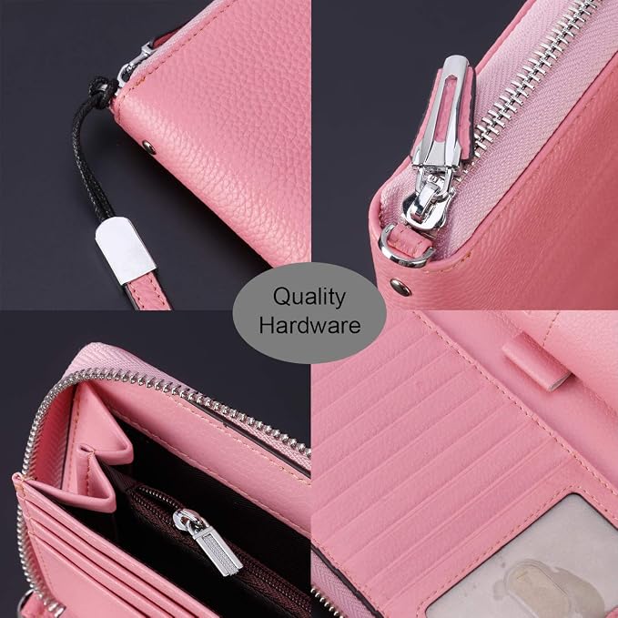 Lavemi Small Compact Women Wallet RFID Blocking Genuine Leather Bifold Purse with ID Windows
