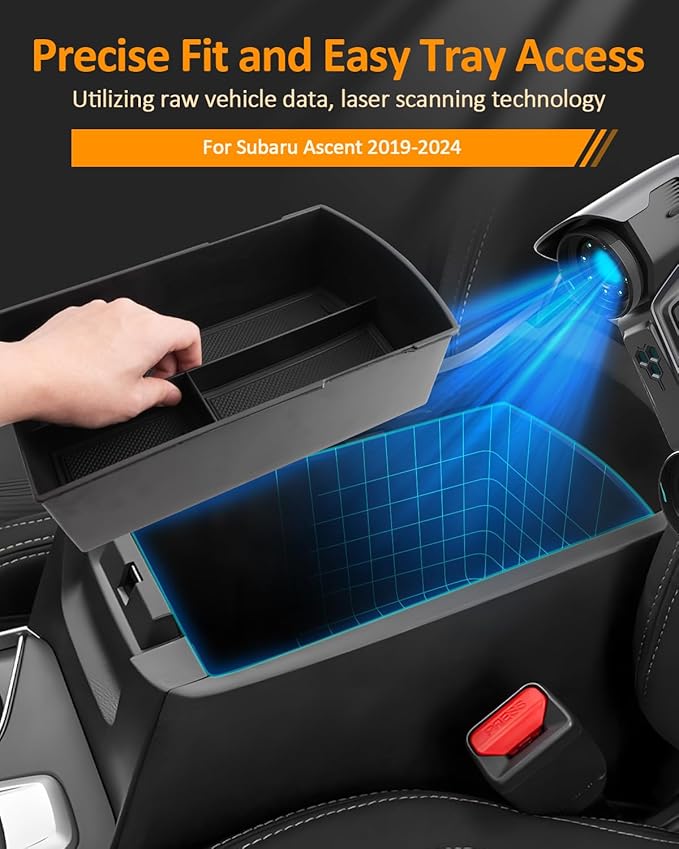 CDEFG for Subaru Ascent 2019-2025 2026 Accessories Center Console Organizer Tray 2021 2022 2023 2024 2025 Ascent Armrest Storage Middle Console Insert