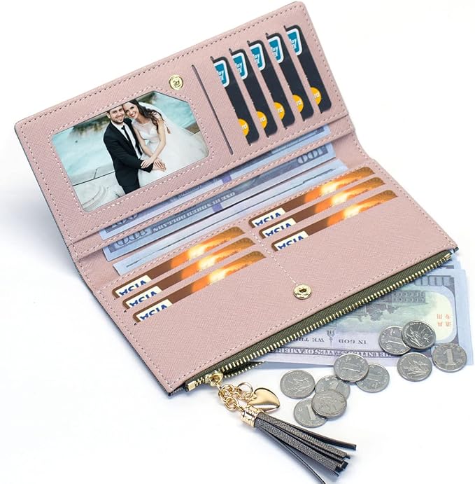 Valentoria Womens Wallet Cute Elegant Long Slim Card Holder Case Minimalist Coin Purse Thin Tassels Zip Clutch Wallets for Girls Ladies | Cute, Elegant, Long, Slim, Case, Minimalist
