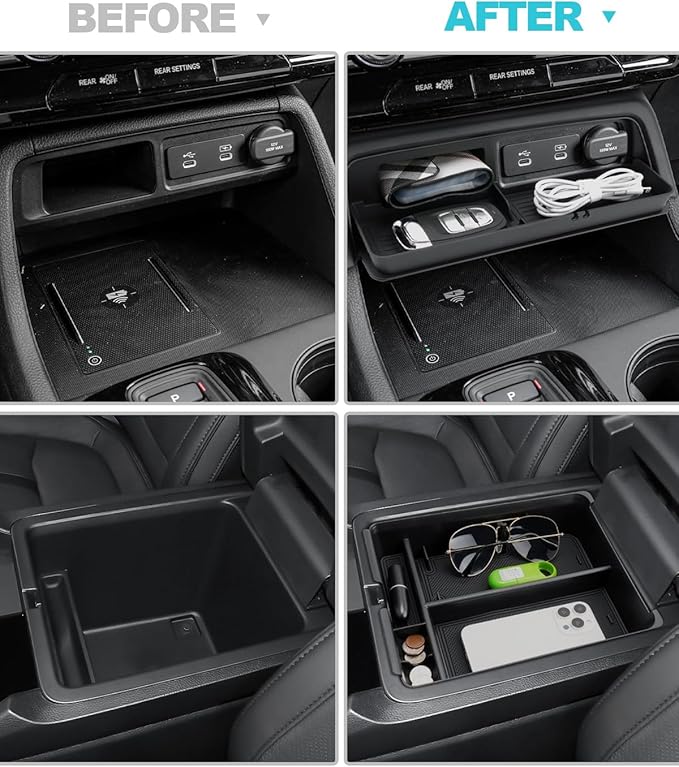 CDEFG 2Pcs for 2026 Honda Passport Center Console Organizer for 2026 Honda Passport Accessories Middle Console Drawer Storage Box Armrest Insert Tray