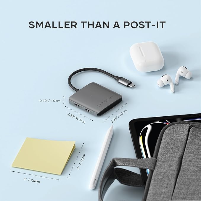 Satechi USB-C Hub: 4-in-1 with 100W Pass-Through & 10Gbps USB 3.2 for MacBook, iPad, Surface, Chromebook & More