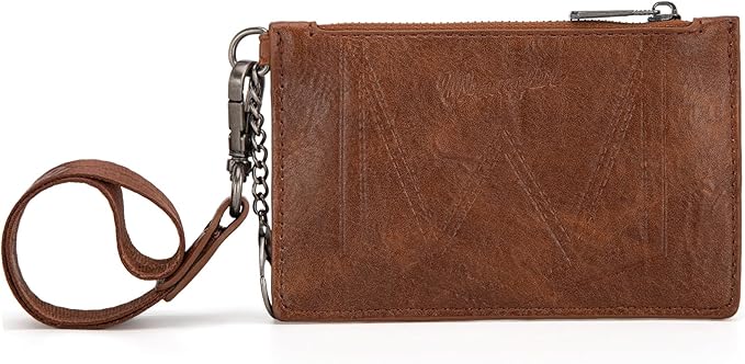 Montana West X Wrangler Credit Card Wallet RFID Card Holder for Women Card Case Wallet Slim Card Wallet with Keychain Wristlet Strap
