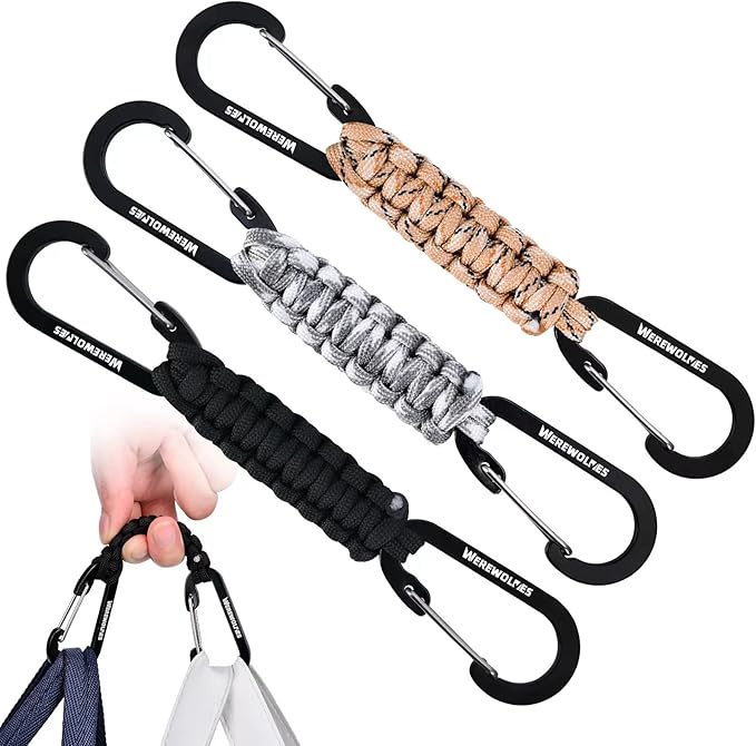WEREWOLVES Paracord Keychain with Carabiner, Lanyard Clip for Keys