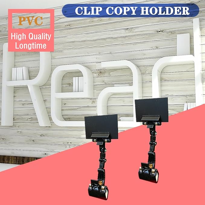 Documents Holder Foldable Adjustable Clip Copy Holder Paper Holder for Computer Monitor Canvas Typing,Artist Office Painting Supplies Accessory,Pack of 4 Flexible(Black)