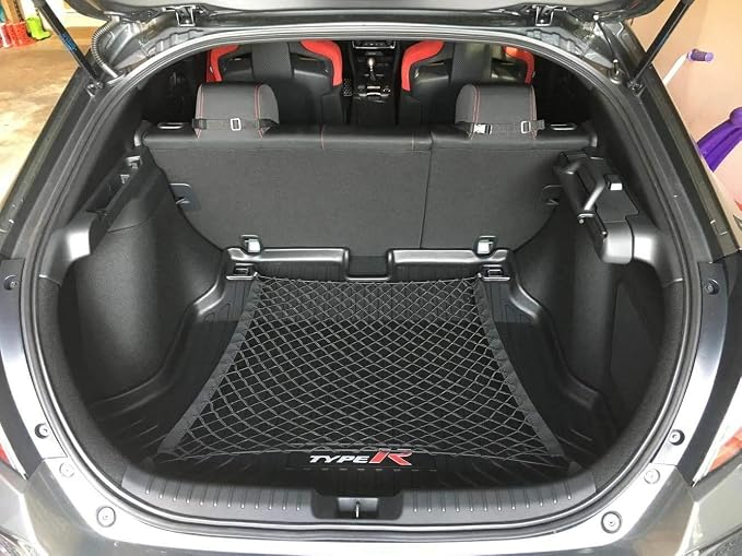 Rear Trunk Organizer Cargo Net for Honda Civic 2017-2023 - Floor Style Cargo Net for Hatchback-Premium Mesh Elastic Car Trunk Organizer Vehicle Carrier Storage - Compatible with Civic