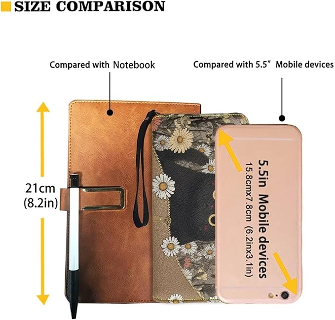 Bulopur Daisy Black Cat Wallet for Women Purse with Wristlet PU Leather Waterproof Ladies Purses Handbag Zip Around Coin Cash Clutch Card Organizers Gifts for Him
