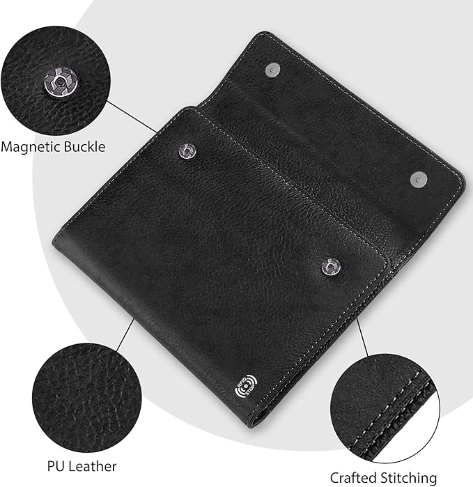 WALNEW RFID Passport Holder Travel Organizer, Fits International Driving Permit (IDP), PU Leather Document Holder for One Passport, Stylish Travel Accessory, Black