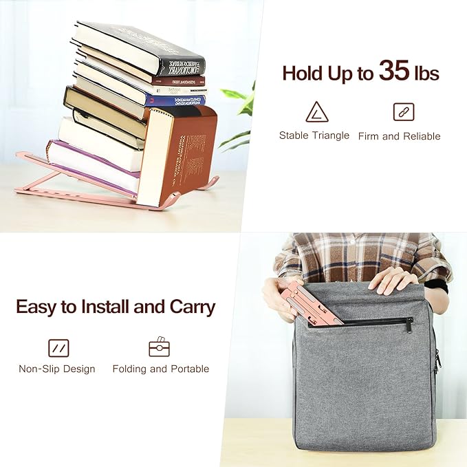 Laptop Stand, iVoler Laptop Holder Riser Computer Tablet Stand, 6 Angles Adjustable Aluminum Ergonomic Foldable Portable Desktop Holder Compatible with MacBook,iPad, HP, Dell10-15.6” Rose Gold