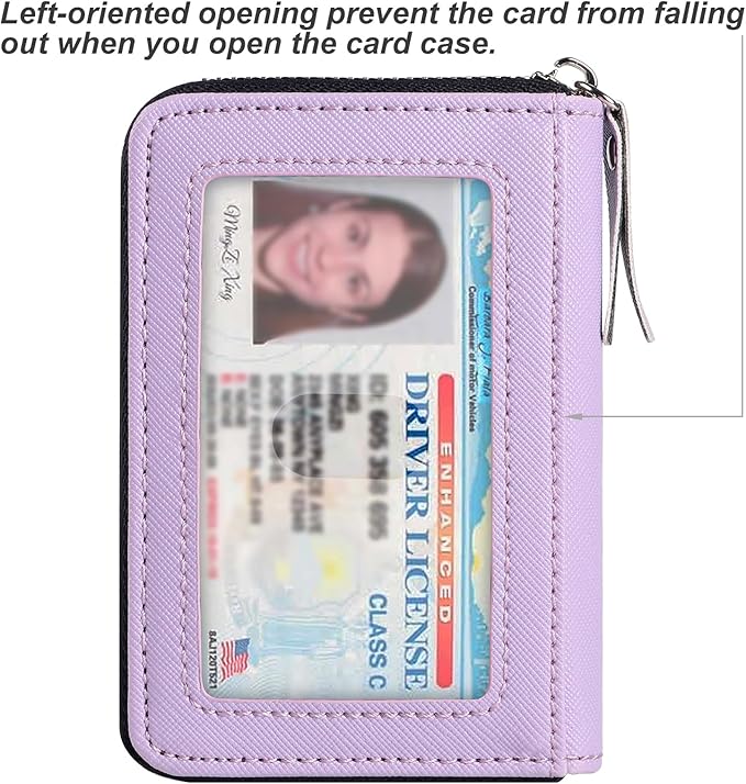 EcoVision Credit Card Holder RFID Card Case Wallet, Small Accordion Zipper Card Case Holder, Card Organizer Case for Women Men