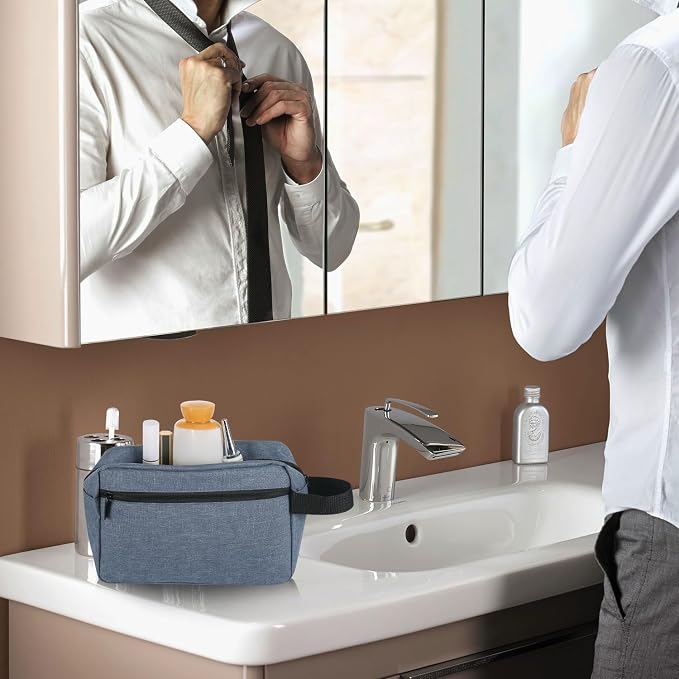 Icramsy Travel Toiletry bag Toiletry bag for women men Hanging Cosmetic bag Travel accessories for Women Men (Blue)