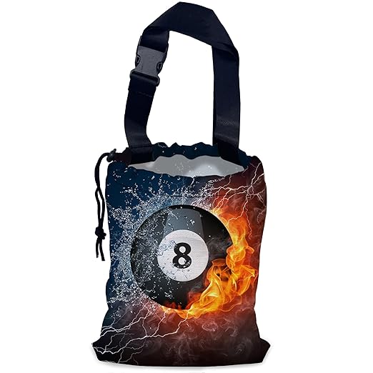 Billiards Ball Car Garbage Bag,Waterproof Small Car Trash Bag Hanging Back of Seat,Drawstring Hanging Car Trash Bag with Adjustable Buckle for Car Accessories
