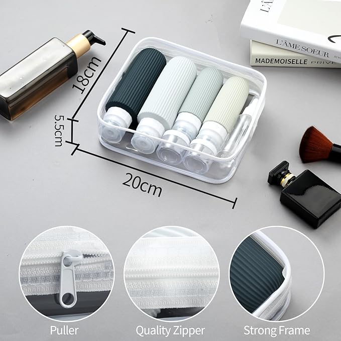 Mrsdry 16 Pack Travel Bottles for Toiletries, Large 6oz Silicone Travel Containers, Leak Proof Refillable Liquid Shampoo And Conditioner Travel Essentials