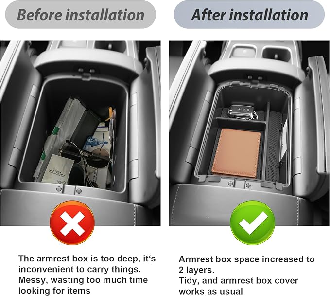 SKTU 3-Pack for 2026 Hyundai Palisade Center Console Organizer for 2026+ Hyundai Palisade Calligraphy Under Console Tray Hyundai Palisade 2026 Accessories Lower Console Tray with Cup Holder