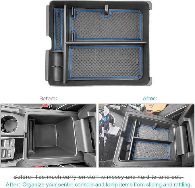CDEFG 2023 2024 2025 Pilot Center Console Organizer Tray for 2023-2025 Honda Pilot Touring Sport EX-L Elite TrailSport LX Middle Console Storage Box 2024-2026 Ridgeline/ 2024-2026 Passport (Blue)