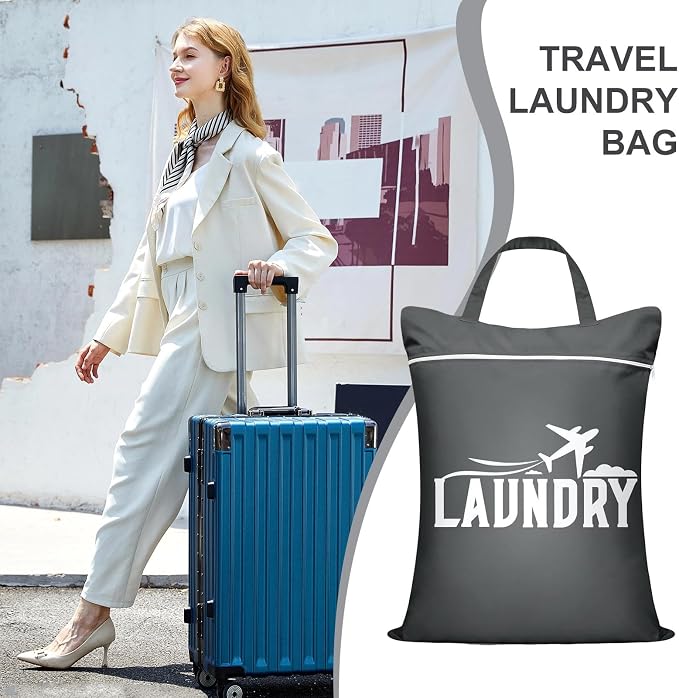 Travel Laundry Bag - Waterproof Wet Pouch, 1 Piece Foldable Clothes Organizer For Soiled Apparel, Portable Moisture Proof Sack With Zip Closure, Packing Gear, Mesh Divider For Dorm, Bath