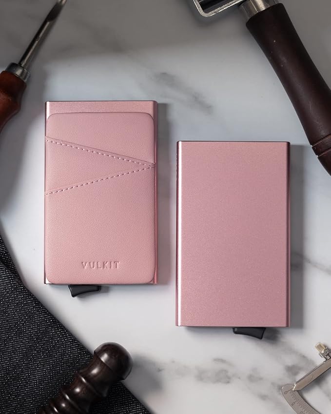 VULKIT Cardholder Wallet for Men Metal Wallets with RFID Blocking Layer Slim Minimalist Aluminum Wallet with Pop up Quick Card Access Business Card Holder, Holds up to 7 Cards