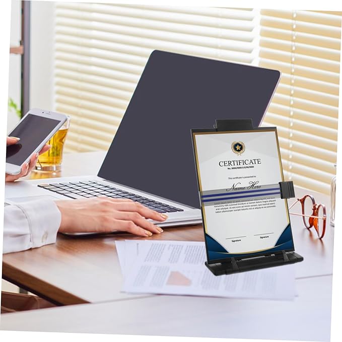 OSALADI Adjustable Desktop Document Holder Multi Functional Clip Stand for Books Magazines and Documents for Reading and Typing with Adjustable Angles