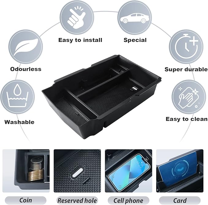 SKTU for 2023 2024 2025 2026 Honda CRV Center Console Organizer 2023-2025 2026 CRV Hybrid Console Tray 2024 2025 2026 CRV Accessories Console Tray Honda CR-V 2025 2026 Accessories with Coin Holder