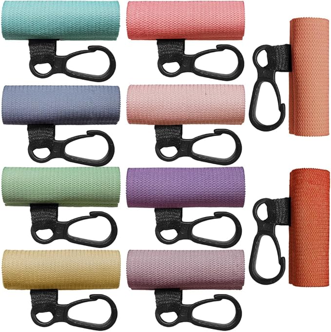 10PCS Car Lip Balm Holder Keychain with Clip On – Elastic Lipstick Sleeves Lip Gloss Holders – Portable Lip Balm Pouch Keychain Sleeve Holder for Women (Style 1)