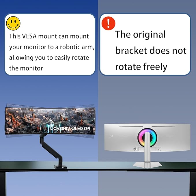 OLED Odyssey G9 Mount Compatible with Samsung OLED Odyssey G9 49'' Monitor(Fits LS49CG954SNXZA,LS49CG932SNXZA,LS49DG934SNXGO,LS49DG956SNXGO)