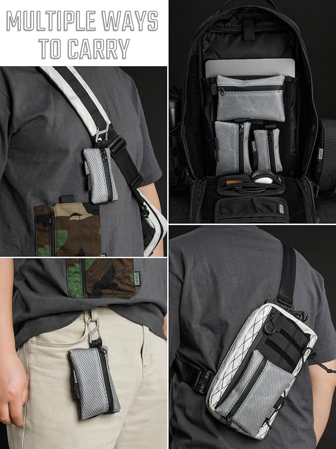 TACTICAL_GEEK Storage A5 EDC Storage Pouch Set, Multi-Purpose Molle EDC Gadget Pouch, Multi-Functional Utility Small Tool Pocket,Luggage Organiser Divider Small Pouch Organizer for Daily Carry(Black)