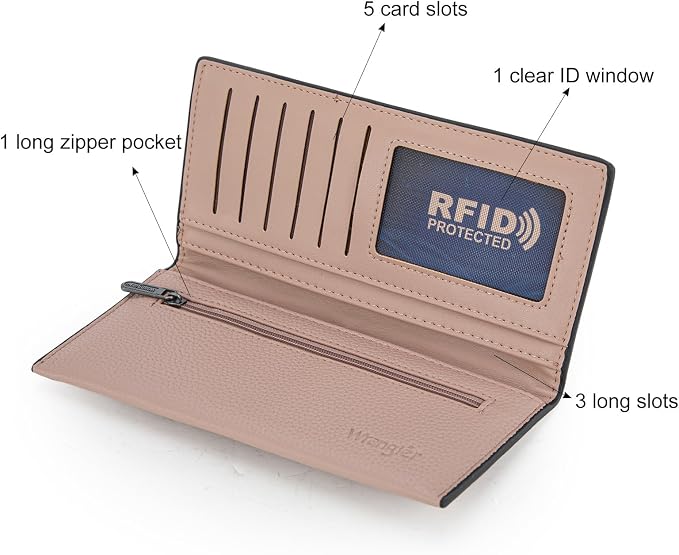 Montana West X Wrangler Wallets Women RFID Blocking Bifold Wallets, Card Cases & Money Organizers Clutch Wallet