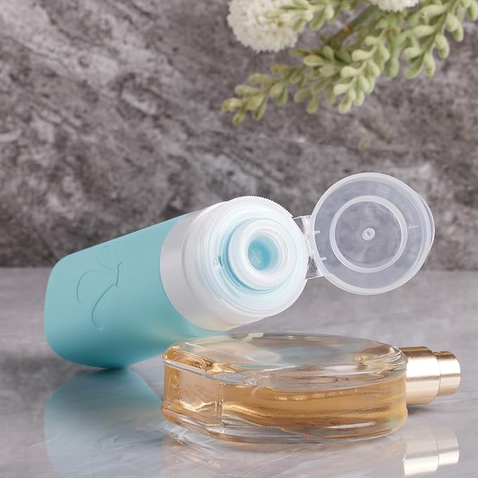 INSFIT travel bottles for toiletries 8 Pack, Leak proof Travel Size Toiletries Containers with toiletry bag, Squeezable Silicone Bottles & Cream Jars, Travel Essentials BPA-Free kit for Shampoo