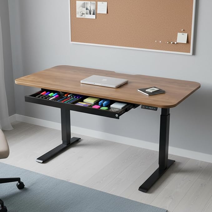 Perfect POSTURE Max Under Desk Storage Drawer – Large Desk Drawer with Lock for Regular & Sit-Stand Standing Desks, White (13" x 26.5")
