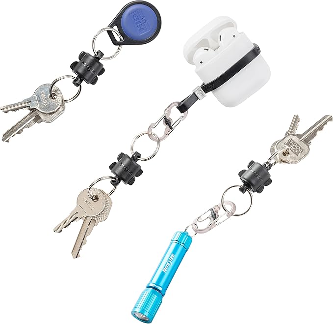 Nite Ize Polycarbonate Keyring 360 Magnetic Quick Connector, Magnetic Locking Split Rings for Keys