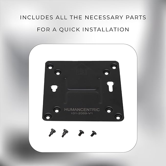 HumanCentric Mounting Bracket Compatible with Intel NUC, VESA Monitor Arm Plate for NUC Mini PC Computer, 75x75mm and 100x100mm Patterns, Does not fit Hades and Skull Canyon NUC, Hardware Included