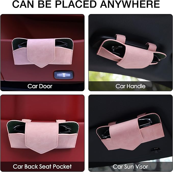 COOLYOUTH Sunglass Holder for Car Visor Car Sunglass Holder Glasses Holder with Clip Car Accessories for Women Men