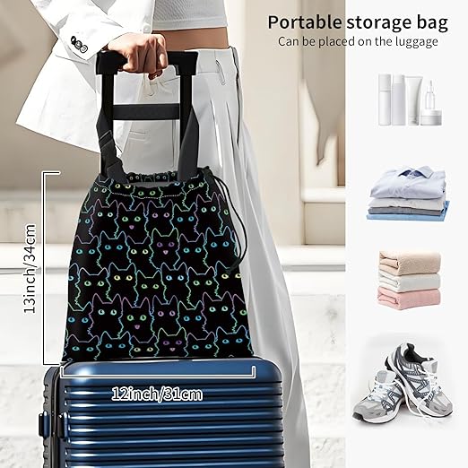 Car Trash Bag Large Hanging Can for Back of Seat, Cute Waterproof Car Garbage Bag for Vehicle, Travelling, Outdoor Cute Colorful Cat